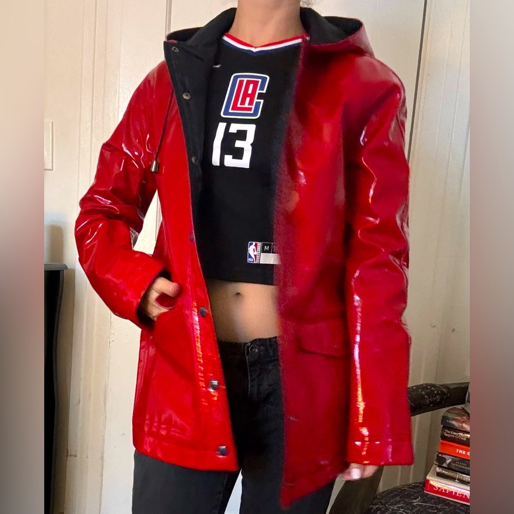Red TopShop Raincoat
